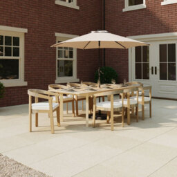 Charles Bentley Extending Dining Table Acacia Wood Garden Patio Furniture 2.4M - thumbnail 4