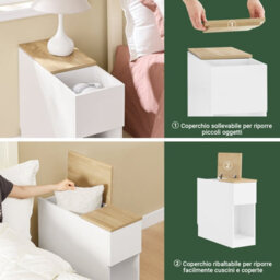 Sobuy Fbt162-Nw 25Cm Wide Narrow Bedside Table Nightstand Side End Table,wood Effect,w25Xd65Xh60.5 - thumbnail 7