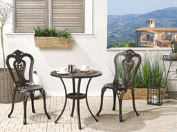 Beliani Bistro Table Bovino 65 Cm 65 Cm Metal Dark Brown - thumbnail 2