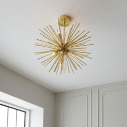 Luminosa Lighting Luminosa Orta Multi Arm Lamp Semi Flush Ceiling Lamp, Satin Brass Plate - thumbnail 5