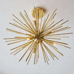 Luminosa Lighting Luminosa Orta Multi Arm Lamp Semi Flush Ceiling Lamp, Satin Brass Plate - thumbnail 2
