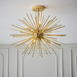 Luminosa Lighting Luminosa Orta Multi Arm Lamp Semi Flush Ceiling Lamp, Satin Brass Plate - thumbnail 3