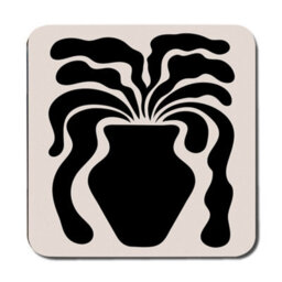 Benjamin Tate Design Placemats And Coasters Set Of 12 Black Abstract Vase Artwork Wood Backed Limited Edition Collection - thumbnail 3