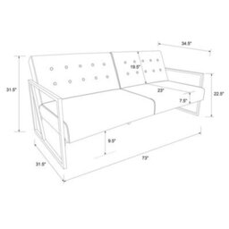 Dorel Home Cl Lexington Modern Futon Bleached Teal - thumbnail 2