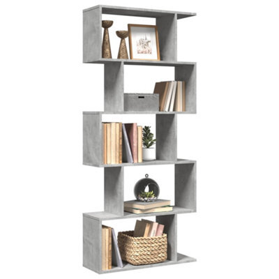 Berkfield Room Divider Bookcase 5-Tier Concrete Grey 70X24X161 Cm Engineered Wood - image 1