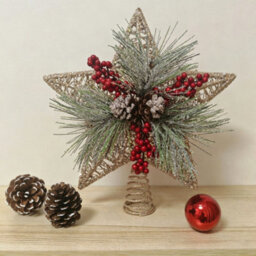Flintry Rustic Star Christmas Tree Topper Ironwork Xmas Treetop Decoration For Indoor Holiday Party Reusable Ornament 20 And 25Cm - thumbnail 4