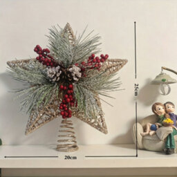 Flintry Rustic Star Christmas Tree Topper Ironwork Xmas Treetop Decoration For Indoor Holiday Party Reusable Ornament 20 And 25Cm - thumbnail 5
