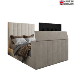 Vogue Upholstered Soft Velvet Line  Pebble Tv Bespoke Bed Frame - thumbnail 5