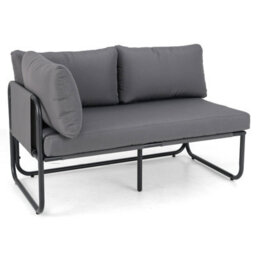 Gainoom Grey Patio Loveseat Sofa Couch Outdoor Furniture W/ Adjustable Foot Pads