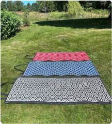 Garden Reversible Mat Weather Uv Resistant Outdoor Indoor Rug Durable For Patio Deck Garden Kitchen Living Room Blue 120 X  180 Cm - thumbnail 4