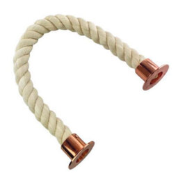 Ropeservices Uk 36mm Natural Cotton Barrier Rope X 4 Metres Copper Bronze Cup Ends
