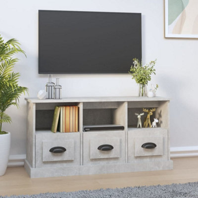 Walplus Tv Cabinet Concrete Grey 100X35X50 Cm Engineered Wood - image 1