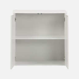 Sweeek - Sideboard White Wood Effect 2-Door Storage Unit W 70 X D 35 X H 70 Cm - Kompo - thumbnail 2