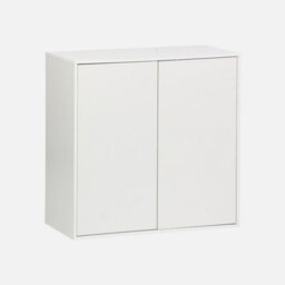 Sweeek - Sideboard White Wood Effect 2-Door Storage Unit W 70 X D 35 X H 70 Cm - Kompo - thumbnail 1