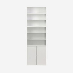 Sweeek - Sideboard White Wood Effect 2-Door Storage Unit W 70 X D 35 X H 70 Cm - Kompo - thumbnail 5