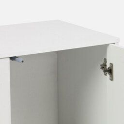 Sweeek - Sideboard White Wood Effect 2-Door Storage Unit W 70 X D 35 X H 70 Cm - Kompo - thumbnail 4