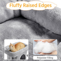 Yaheetech Light Grey 59Cm 2-Level Cat Tower Cat Tree Condo With Wide Perch - thumbnail 5