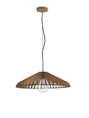 Luminosa Lighting Luminosa Calder Wire Frame Pendant Ceiling Light Wood 30X10.5Cm