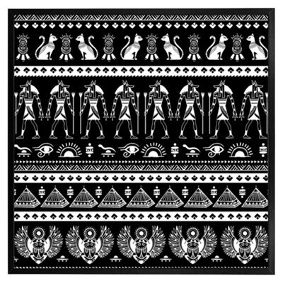 "Andrew Lee Heiroglyphs On Black (Picutre Frame) / 20X20"" / Oak" - image 1