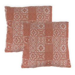 Gardenwize Pair Of Outdoor Garden Sofa Chair Furniture Scatter Cushions - Jacquard Pink - thumbnail 2