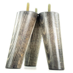 L&F Wood Legs Black Washed 160mm High Set Of 4 Angled Replacement Furniture Feet Settee Chairs Sofas Footstools M8 - thumbnail 3