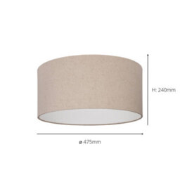 Eglo Feniglia Natural Linen Drum-Shaped Ceiling Light - thumbnail 4