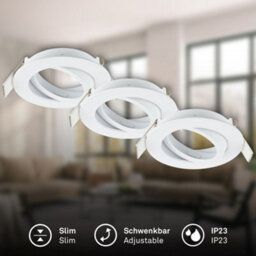 Briloner Set Of 3 Recessed Downlights Spotlights Slim Adjustable Gu10 Ceiling Lights - thumbnail 2