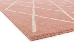 Pink Chequered Geometric Handmade Luxurious Modern Easy To Clean Rug For Dining Room Bed Room And Living Room-160Cm X 230Cm - thumbnail 2