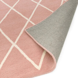 Pink Chequered Geometric Handmade Luxurious Modern Easy To Clean Rug For Dining Room Bed Room And Living Room-160Cm X 230Cm - thumbnail 4