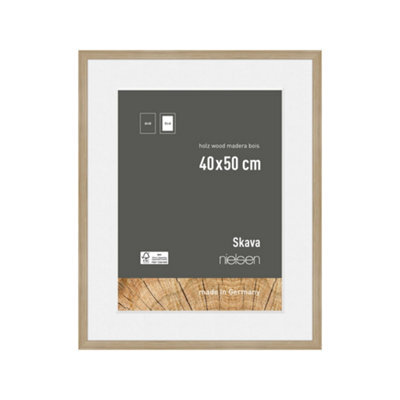Nielsen Skava 40 X 50Cm Oak Wooden Picture Frame With 30 X 40Cm Mount, Float Glass And Push/turn Clips - image 1