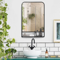 Homcom Rectangle Wall Mirror With Shelf 86 X 53 Cm, For Living Room, Bedroom - thumbnail 5