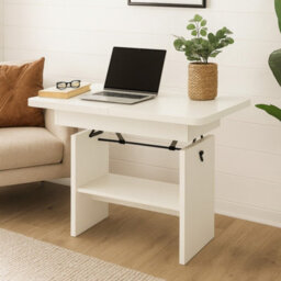 Modern Extendable Coffee Table Janek 116 -156 Cm Pvc Veneer Living Room Table Alpine White - thumbnail 1