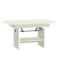 Modern Extendable Coffee Table Janek 116 -156 Cm Pvc Veneer Living Room Table Alpine White - thumbnail 2