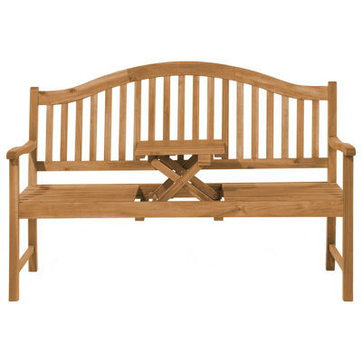 Beliani Garden Bench Hilo 150 Cm Acacia Wood Brown - image 1