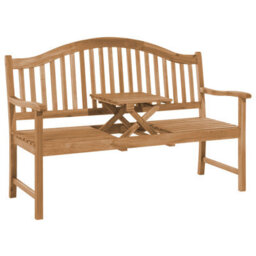 Beliani Garden Bench Hilo 150 Cm Acacia Wood Brown - thumbnail 4