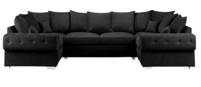 Sofa Scene Verona U Shape Sofa Set Suite In Black