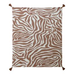 Throw Ecru & Terracotta Bali Boho Woven Animal Throw (L) 150Cm X (W) 120Cm - thumbnail 3