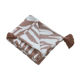 Throw Ecru & Terracotta Bali Boho Woven Animal Throw (L) 150Cm X (W) 120Cm - thumbnail 6