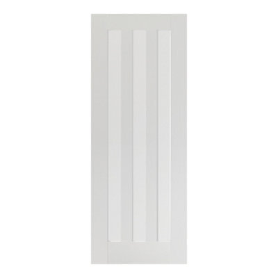 Lpd Utah Clear Glazed Modern White Internal Chipboard Door, (H)1981mm (W)838mm (T)35mm