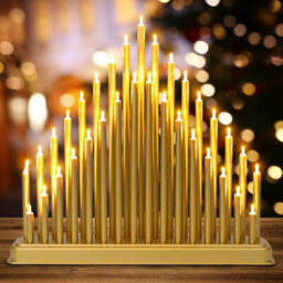 Globrite Gold Candle Bridge - 33 Led Lights - Usb Powered Christmas Arch - Table Centrepiece - Window Sill Decoration - thumbnail 7