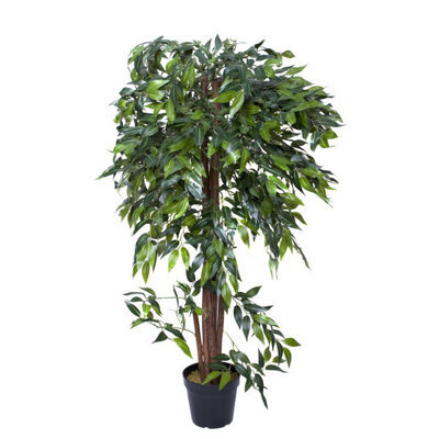 Greenbrokers Premium Artificial Ficus Weeping Fig Tree Potted Plant, Green, 120Cm - image 1