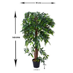 Greenbrokers Premium Artificial Ficus Weeping Fig Tree Potted Plant, Green, 120Cm - thumbnail 2