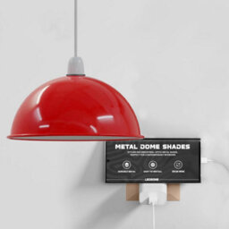 Modern Dome Red Pendant Lamp Shade 21Cm Industrial Metal Ceiling Light Shade Easy Fit Replacement Lightshades For Kitchen, Bedroom - thumbnail 3