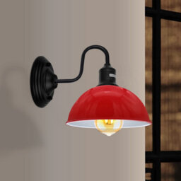 Modern Dome Red Pendant Lamp Shade 21Cm Industrial Metal Ceiling Light Shade Easy Fit Replacement Lightshades For Kitchen, Bedroom - thumbnail 5