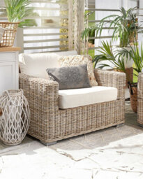 Beliani Garden Armchair Ardea Rattan Light Brown - thumbnail 2