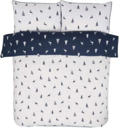 Smart Living Christmas Stag & Trees Reversible Flannelette Cotton Duvet  Pillowcase Pair - thumbnail 4