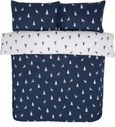 Smart Living Christmas Stag & Trees Reversible Flannelette Cotton Duvet  Pillowcase Pair - thumbnail 5