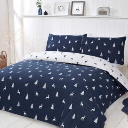 Smart Living Christmas Stag & Trees Reversible Flannelette Cotton Duvet  Pillowcase Pair - thumbnail 3