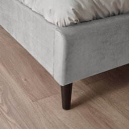 Furniturebox Uk Aster Double Bed Frame In Light Grey Velvet - Wooden Bed Frame - Upholstered Velvet Bed Frame - thumbnail 5