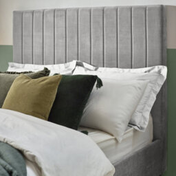 Furniturebox Uk Aster Double Bed Frame In Light Grey Velvet - Wooden Bed Frame - Upholstered Velvet Bed Frame - thumbnail 4